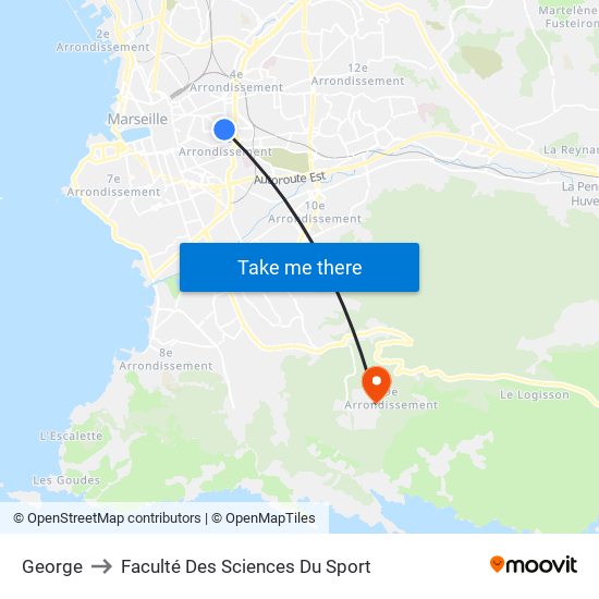 George to Faculté Des Sciences Du Sport map
