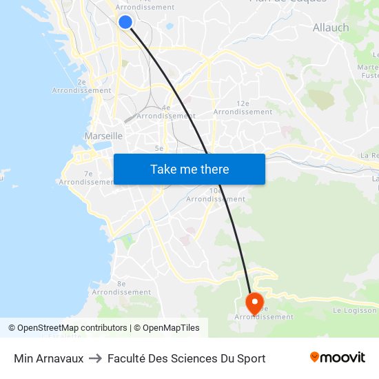 Min Arnavaux to Faculté Des Sciences Du Sport map