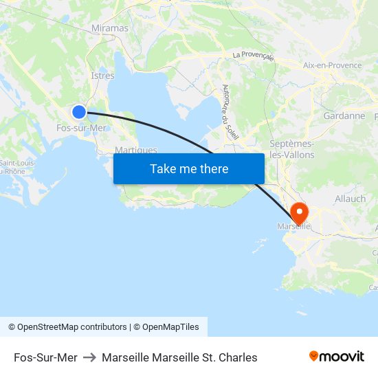 Fos-Sur-Mer to Marseille Marseille St. Charles map