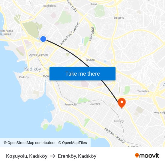 Koşuyolu, Kadıköy to Erenköy, Kadıköy map