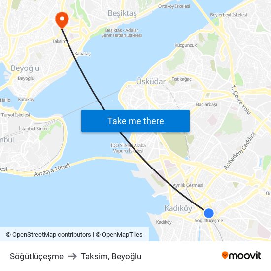Söğütlüçeşme to Taksim, Beyoğlu map