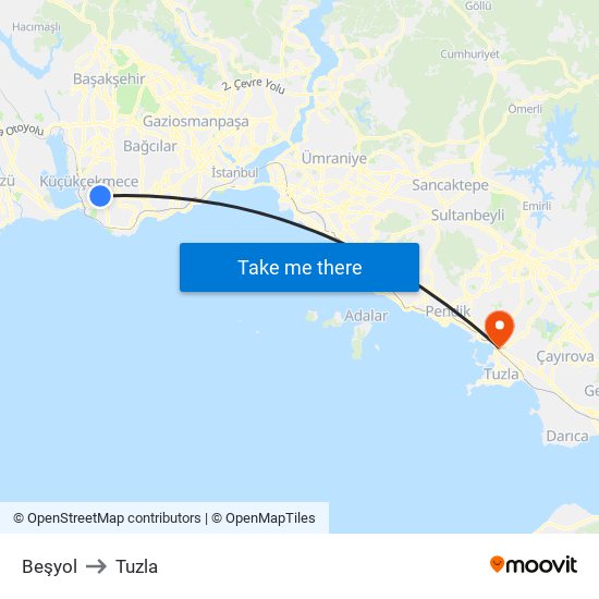 Beşyol to Tuzla map