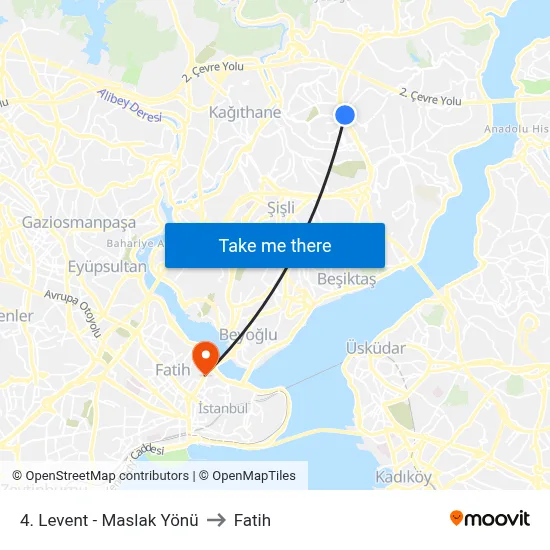 4. Levent - Maslak Yönü to Fatih map