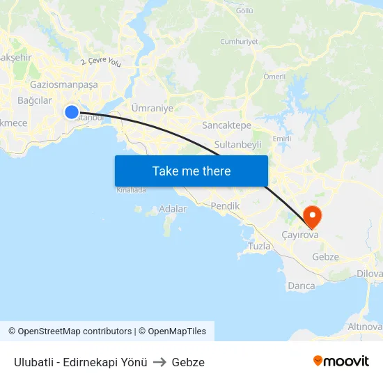 Ulubatli - Edirnekapi Yönü to Gebze map
