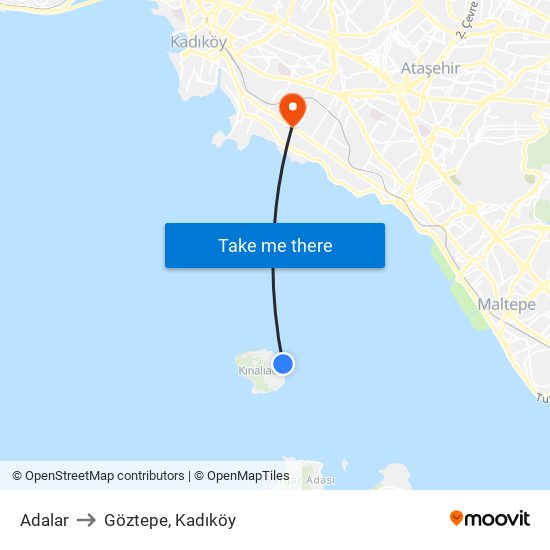 Adalar to Göztepe, Kadıköy map