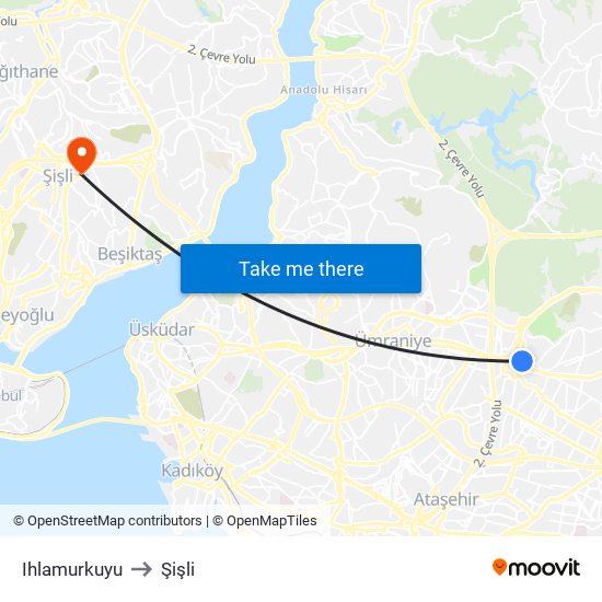 Ihlamurkuyu to Şişli map