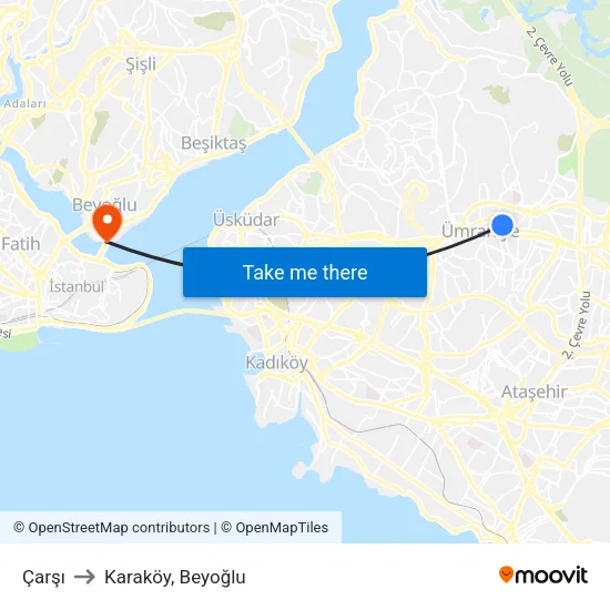 Çarşı to Karaköy, Beyoğlu map