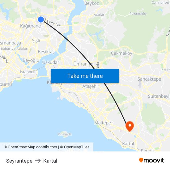 Seyrantepe to Kartal map