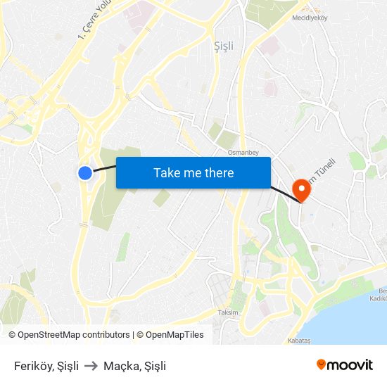 Feriköy, Şişli to Maçka, Şişli map
