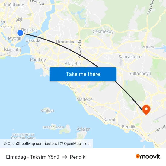 Elmadağ - Taksim Yönü to Pendik map