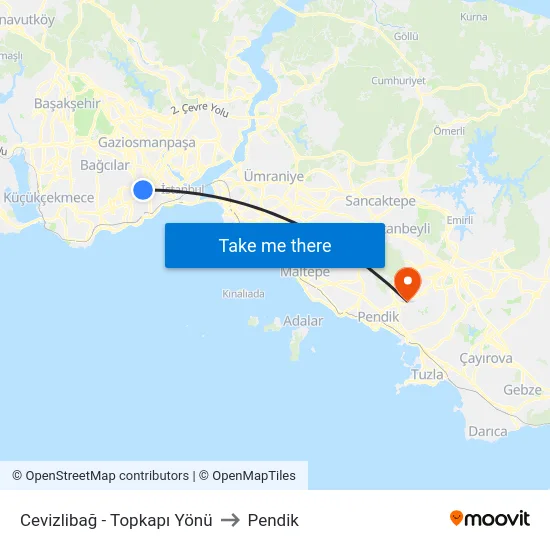 Cevizlibağ - Topkapı Yönü to Pendik map