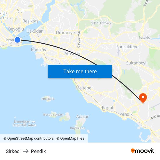 Sirkeci to Pendik map