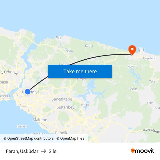 Ferah, Üsküdar to Sile map
