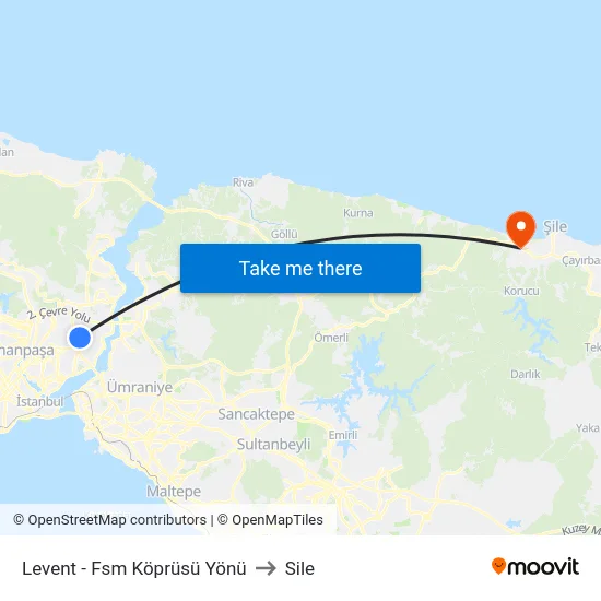 Levent - Fsm Köprüsü Yönü to Sile map