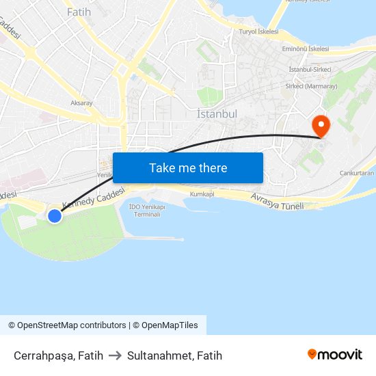 Cerrahpaşa, Fatih to Sultanahmet, Fatih map