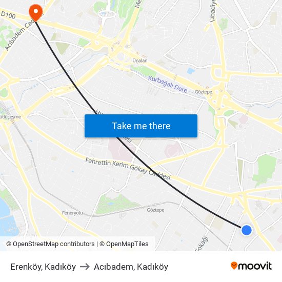 Erenköy, Kadıköy to Acıbadem, Kadıköy map