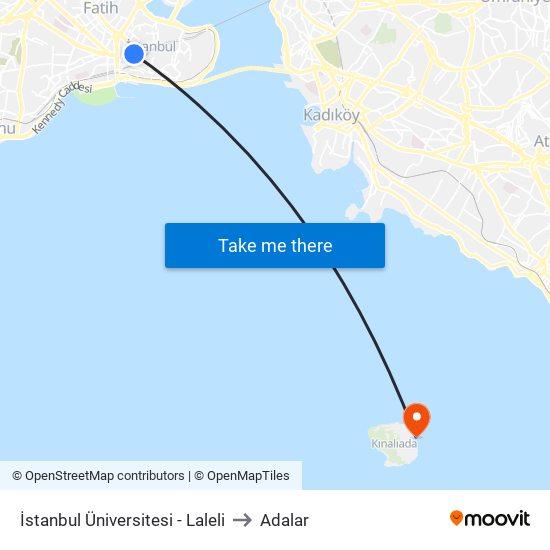 İstanbul Üniversitesi - Laleli to Adalar map