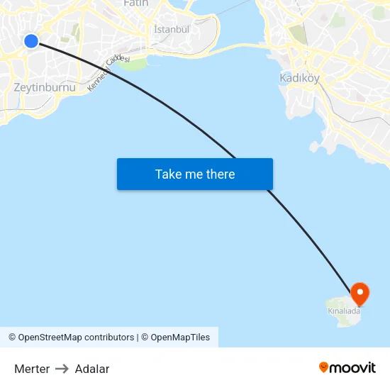 Merter to Adalar map