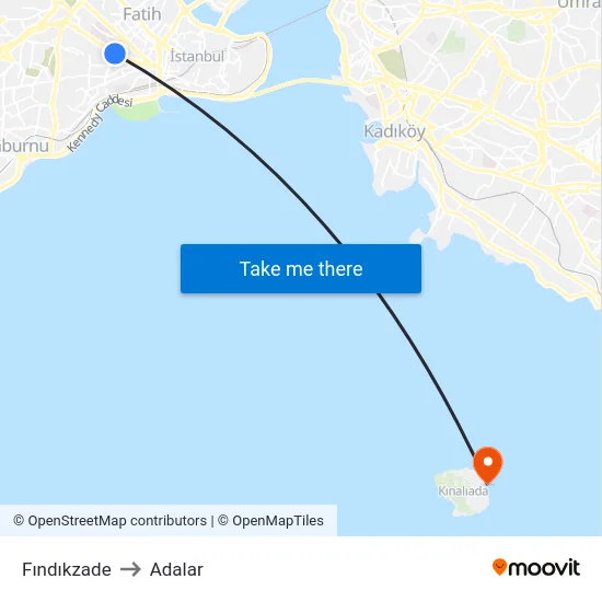 Fındıkzade to Adalar map