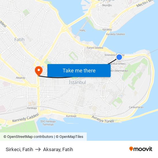 Sirkeci, Fatih to Aksaray, Fatih map