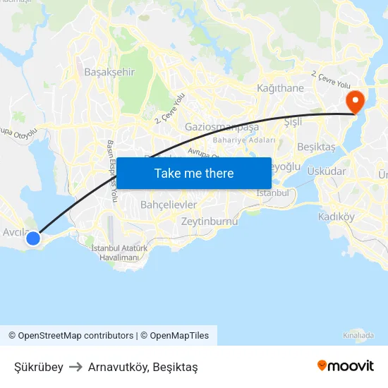 Şükrübey to Arnavutköy, Beşiktaş map