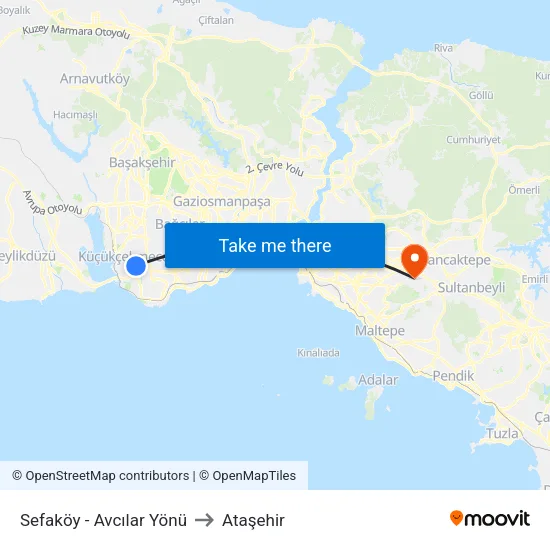 Sefaköy - Avcılar Yönü to Ataşehir map