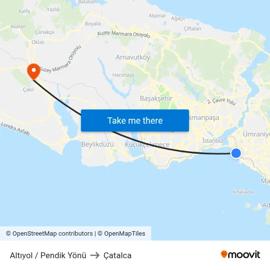 Altıyol / Pendik Yönü to Çatalca map