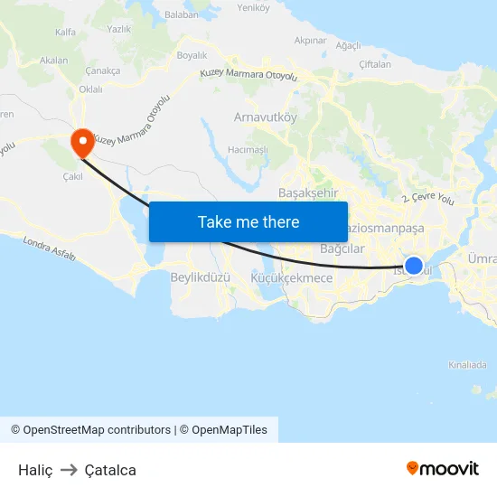Haliç to Çatalca map