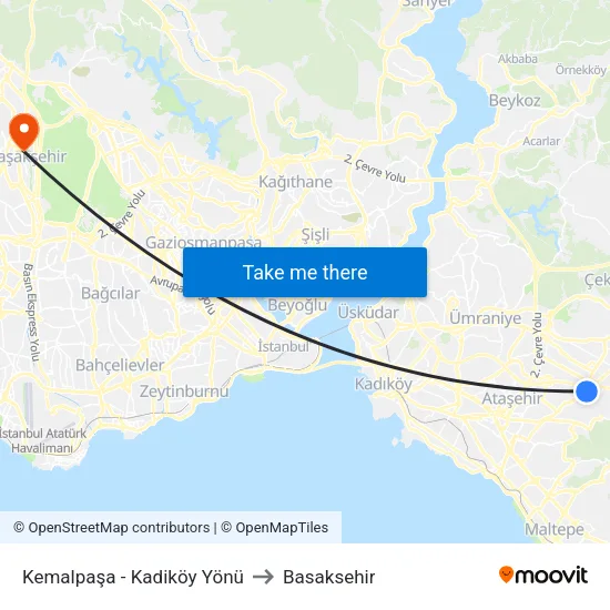 Kemalpaşa - Kadiköy Yönü to Basaksehir map