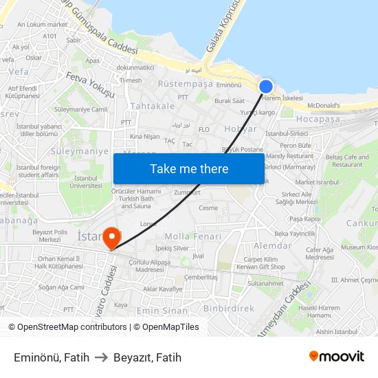 Eminönü, Fatih to Beyazıt, Fatih map