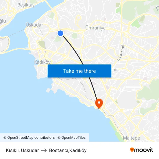 Kısıklı, Üsküdar to Bostancı,Kadıköy map
