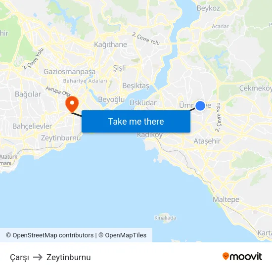 Çarşı to Zeytinburnu map
