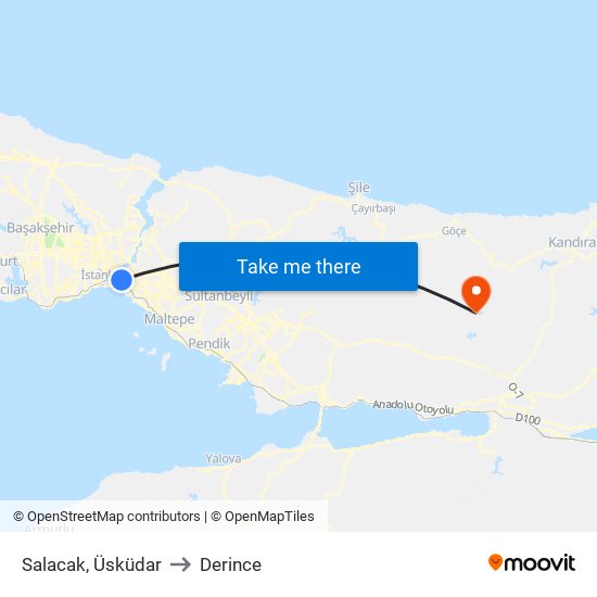 Salacak, Üsküdar to Derince map