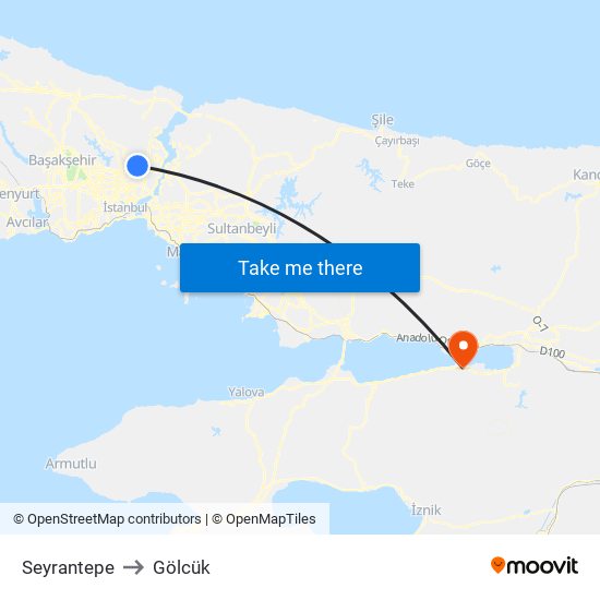 Seyrantepe to Gölcük map