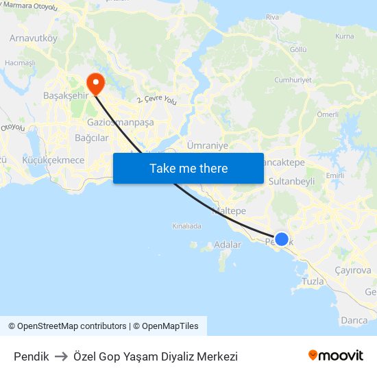 Pendik to Özel Gop Yaşam Diyaliz Merkezi map