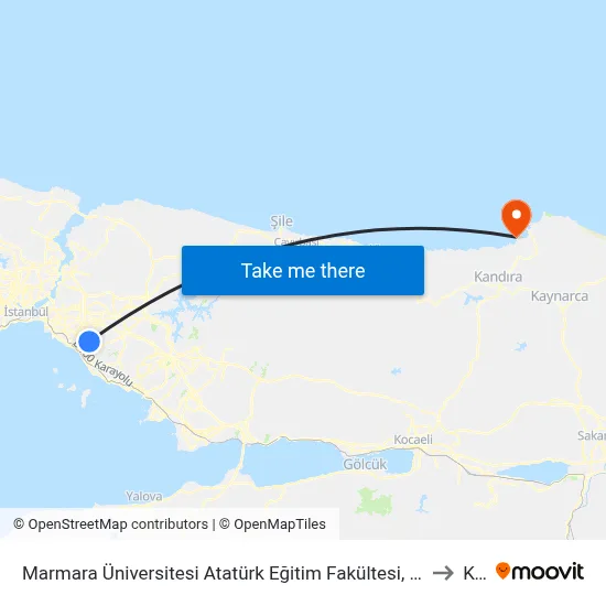 Marmara Üniversitesi Atatürk Eğitim Fakültesi, İktisat Ve İşletme Fakültesi - Küçükyalı Metro Yönü to Kerpe map
