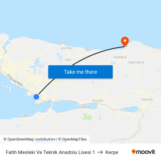 Fatih Mesleki Ve Teknik Anadolu Lisesi 1 to Kerpe map