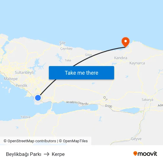 Beylikbağı Parkı to Kerpe map