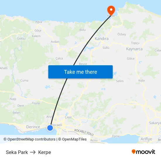 Seka Park to Kerpe map