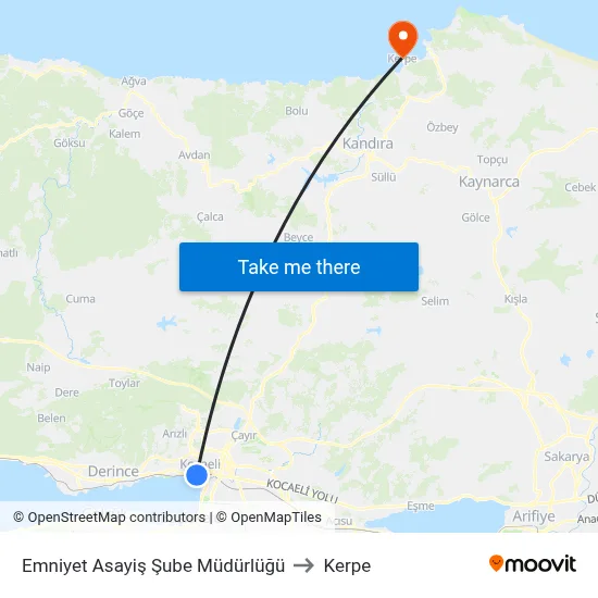 Emniyet Asayiş Şube Müdürlüğü to Kerpe map
