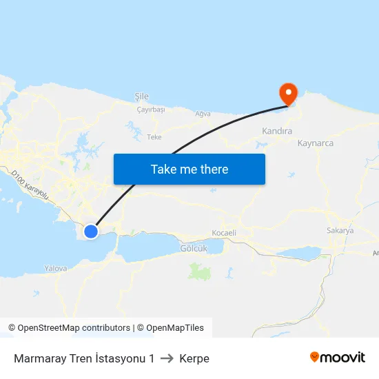 Marmaray Tren İstasyonu 1 to Kerpe map