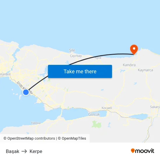 Başak to Kerpe map
