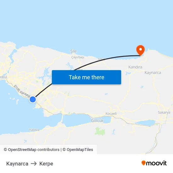Kaynarca to Kerpe map