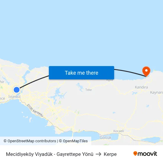 Mecidiyeköy Viyadük - Gayrettepe Yönü to Kerpe map