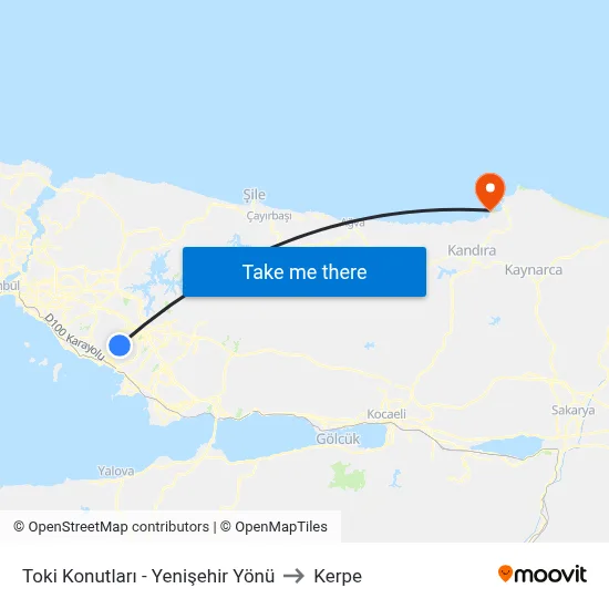 Toki Konutları - Yenişehir Yönü to Kerpe map