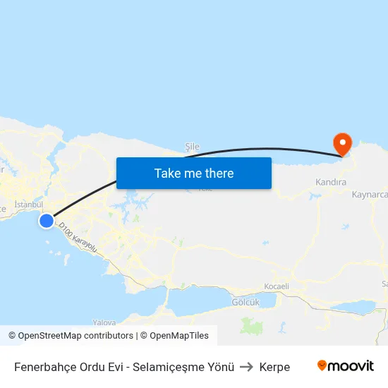 Fenerbahçe Ordu Evi - Selamiçeşme Yönü to Kerpe map