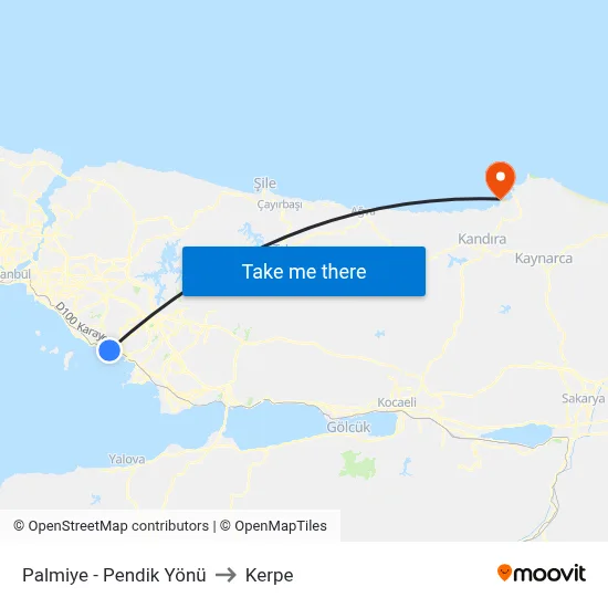Palmiye - Pendik Yönü to Kerpe map