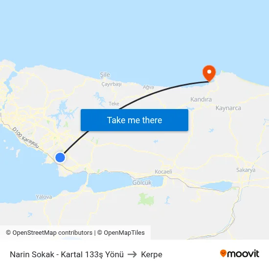 Narin Sokak - Kartal 133ş Yönü to Kerpe map