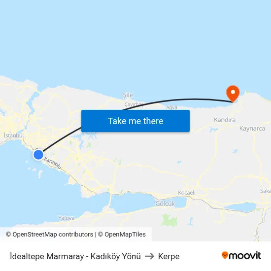 İdealtepe Marmaray - Kadıköy Yönü to Kerpe map