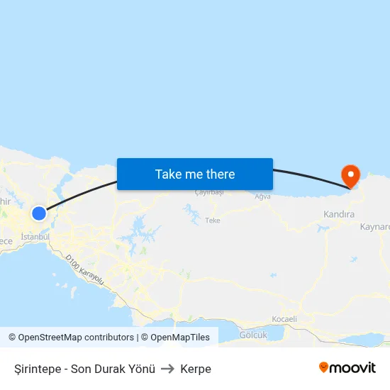 Şirintepe - Son Durak Yönü to Kerpe map